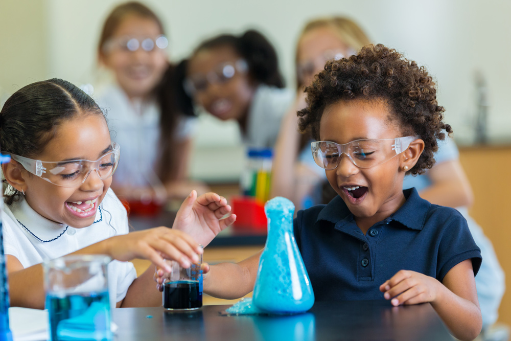 Children doing a science expirement